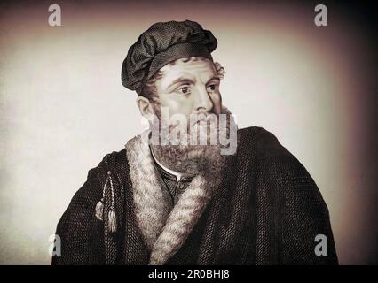 Marco Polo, c. 1254–1324, italienischer Händler, Forscher und Autor, digital bearbeitet Stockfoto