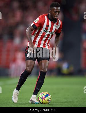 Inaki Williams vom Athletic Club in Aktion während des Spiels La Liga Santander zwischen Athletic Club und Real Betis im San Mames Stadium am 4. Mai 2023, Stockfoto