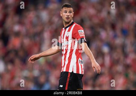 Gorka Guruzeta vom Athletic Club in Aktion während des Spiels La Liga Santander zwischen Athletic Club und Real Betis im San Mames Stadium am 4. Mai 2023, Stockfoto