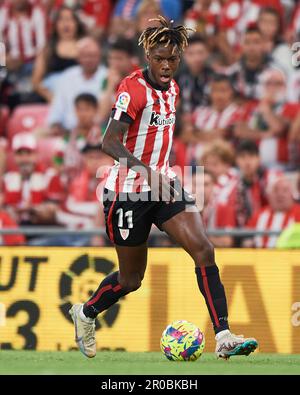 Nico Williams vom Athletic Club in Aktion während des Spiels La Liga Santander zwischen Athletic Club und Real Betis im San Mames Stadium am 4. Mai 2023, Stockfoto