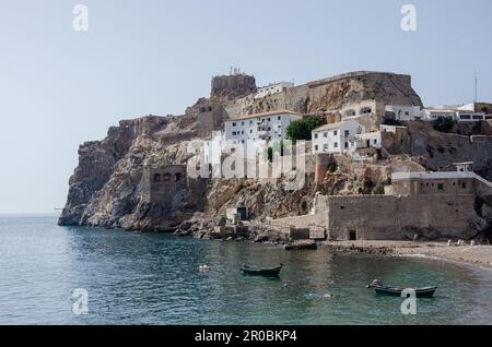 Al-Hoceima-Nationalpark: Bades Beach - Insel Bades Stockfoto