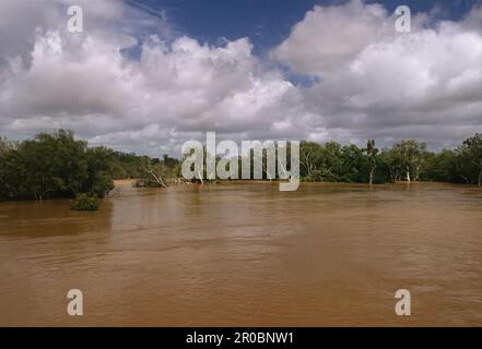 Der Ord River ist ein 651 Kilometer langer (405 Meilen) langer Fluss in der Region Kimberley in Westaustralien. Stockfoto