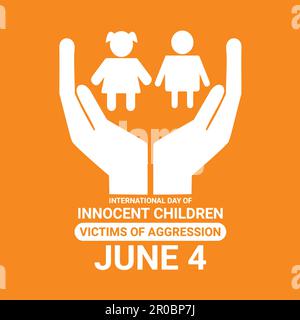 Internationaler Tag Unschuldiger Kinder Opfer Von Aggression. Juni 4. Vektordarstellung. Stock Vektor