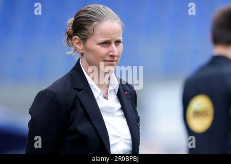 07-05-2023: Sport: PEC gegen Ajax (Frauen) ZWOLLE, NIEDERLANDE - MAI 7: Cheftrainer Suzanne Bakker (AFC Ajax) während des Spiels Dutch Azerion Eredivisie VRO Stockfoto