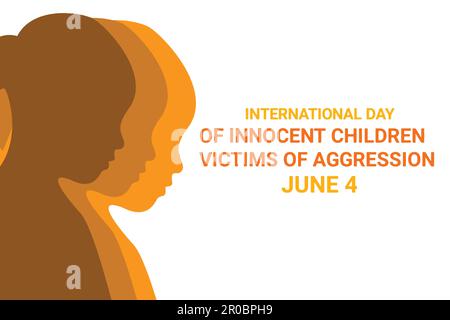 Internationaler Tag Unschuldiger Kinder Opfer Von Aggression. Juni 4. Vektordarstellung. Geeignet für Grußkarten, Poster und Banner. Stock Vektor