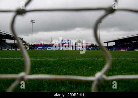 Stockport, Großbritannien. 08. Mai 2023. Ein allgemeiner Blick auf Edgeley Park vor dem Sky Bet League 2 Spiel Stockport County vs Hartlepool United im Edgeley Park Stadium, Stockport, Großbritannien, 8. Mai 2023 (Foto von Ben Roberts/News Images) in Stockport, Großbritannien, am 5./8. Mai 2023. (Foto: Ben Roberts/News Images/Sipa USA) Guthaben: SIPA USA/Alamy Live News Stockfoto