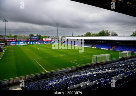 Ein allgemeiner Blick auf den Edgeley Park vor dem Sky Bet League 2 Spiel Stockport County vs Hartlepool United im Edgeley Park Stadium, Stockport, Großbritannien, 8. Mai 2023 (Foto: Ben Roberts/News Images) Stockfoto