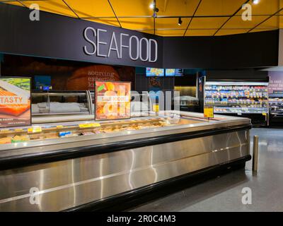 New Hartford, New York – 24. März 2023: Nahaufnahme des Seafood Department of Market 32 (früher bekannt als Price Chopper). Stockfoto