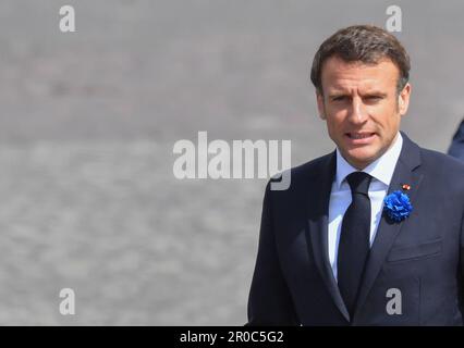 Frankreich, PARIS, 2023-05-08. Zeremonie im Mai 8 unter dem Vorsitz von Emmanuel Macron, Präsident der Republik i Kredit: francois pauletto/Alamy Live News Stockfoto