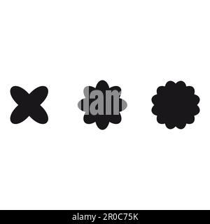 Schweizer bauhaus Y2K brutalistische Elemente. Abstrakte geometrische Formen, zeitgenössische Blumenfigur. Vektor-memphis-Design, primitives Elementset Stock Vektor