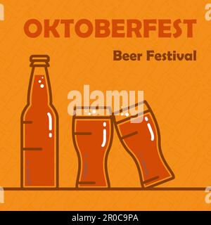 Oktoberfest-Banner. Bierfestival stylisches Designelement für Abzeichen, Aufkleber, Poster und Aufdruck, T-Shirt, Bekleidung. Vektor Stock Vektor