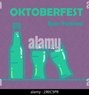 Oktoberfest-Banner. Bierfestival stylisches Designelement für Abzeichen, Aufkleber, Poster und Aufdruck, T-Shirt, Bekleidung. Vektor Stock Vektor
