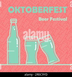 Oktoberfest-Banner. Bierfestival stylisches Designelement für Abzeichen, Aufkleber, Poster und Aufdruck, T-Shirt, Bekleidung. Vektor Stock Vektor