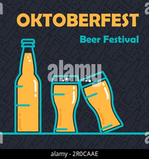 Oktoberfest-Banner. Bierfestival stylisches Designelement für Abzeichen, Aufkleber, Poster und Aufdruck, T-Shirt, Bekleidung. Vektor Stock Vektor
