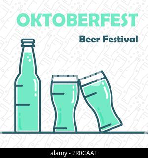 Oktoberfest-Banner. Bierfestival stylisches Designelement für Abzeichen, Aufkleber, Poster und Aufdruck, T-Shirt, Bekleidung. Vektor Stock Vektor