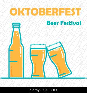Oktoberfest-Banner. Bierfestival stylisches Designelement für Abzeichen, Aufkleber, Poster und Aufdruck, T-Shirt, Bekleidung. Vektor Stock Vektor