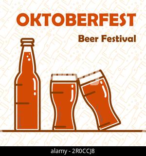 Oktoberfest-Banner. Bierfestival stylisches Designelement für Abzeichen, Aufkleber, Poster und Aufdruck, T-Shirt, Bekleidung. Vektor Stock Vektor