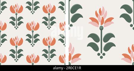 Nahtlose Muster mit einfachen Blumen Stock Vektor