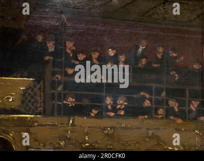 Noctes Ambrosionae, Galerie Des Alten Mogul, 1906-07. Von Walter Richard Sickert (d. 1942). Die überfüllte Galerie in der Middlesex Music Hall, auch bekannt als Old Mogul Tavern, Drury Lane oder Old Mo, von unten gesehen Stockfoto