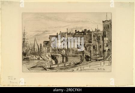 Die Themsenpolizei oder Wapping Wharf, 1859. Von James, Einem McNeill Whistler Stockfoto