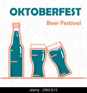 Oktoberfest-Banner. Bierfestival stylisches Designelement für Abzeichen, Aufkleber, Poster und Aufdruck, T-Shirt, Bekleidung. Vektor Stock Vektor