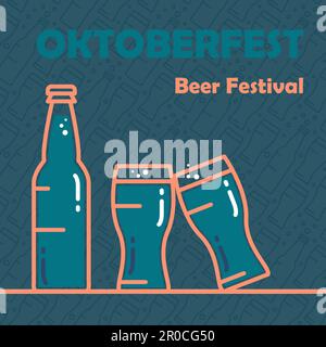 Oktoberfest-Banner. Bierfestival stylisches Designelement für Abzeichen, Aufkleber, Poster und Aufdruck, T-Shirt, Bekleidung. Vektor Stock Vektor