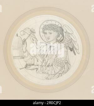 Angel spielt auf Bells, 1865. Sir Edward Burne-Jones (d.1898). Design für die Kirche - Johannes der Evangelist, Torquay Stockfoto