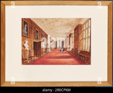 Aston Hall, Die Long Gallery, Nach Süden Gerichtet, 1847. Katherine Muirhead Stockfoto