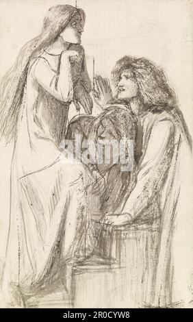 Mary Magdalene an der Tür von Simon dem Pharisäer - Figurenstudie, 1858. Dante Gabriel Rossetti Stockfoto