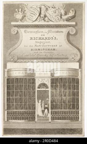 Handelskarte - Richards, Birmingham, 1808. Sozialgeschichte - Erfassung Von Handelsdokumenten Stockfoto