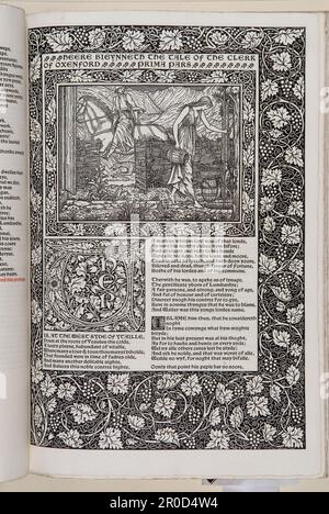 The Kelmscott Chaucer - die Werke von Geoffrey Chaucer Jetzt neu geprägt Stockfoto