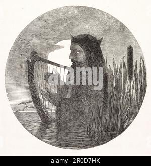 The Fairy Family - Eine Reihe von Ballads und metrischen Geschichten, die den Glauben der Fee Europas 1857 illustrieren. Sir Edward Burne-Jones. Gebundenes Volumen mit Vorderseite, Titelseite und Endstück, eingraviert aus Stift- und Tintenzeichnungen. Stockfoto