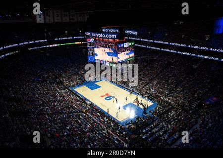 Philadelphia, Philadelphia, Pennsylvania, USA. 7. Mai 2023. PHILADELPHIA, Pennsylvania - 7 7. MAI 2023: Ein allgemeiner Überblick über das vierte Spiel der Eastern Conference Semi-Finals der NBA-Playoffs 2023 zwischen den Boston Celtics und Philadelphia 76ers im Wells Fargo Center in Philadelphia, Pennsylvania. (Kreditbild: © Stephen Nadler/PX Imagens via ZUMA Press Wire) NUR REDAKTIONELLE VERWENDUNG! Nicht für den kommerziellen GEBRAUCH! Kredit: ZUMA Press, Inc./Alamy Live News Stockfoto