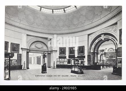 Postkarte - Round Gallery Birmingham Museum & Art Gallery, ca. 1906. Topographische Ansichten - Kesterton Collection Stockfoto