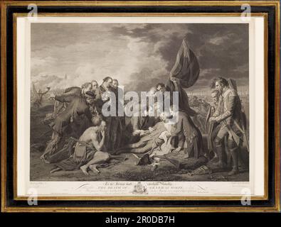 Der Tod von General Wolfe, 1776. Graviererin William Woollett (d.1785) nach Sir Benjamin West (d.1820) Stockfoto