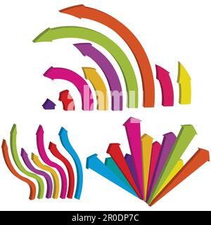 Bunte Pfeile gesetzt Stock Vektor