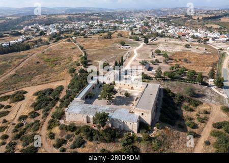 Luftaufnahme des Heiligtums der Aphrodite, Kouklia, Zypern Stockfoto