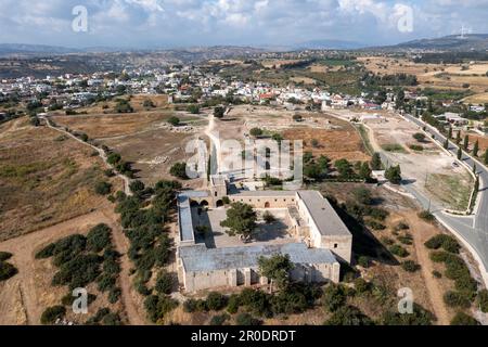 Luftaufnahme des Heiligtums der Aphrodite, Kouklia, Zypern Stockfoto