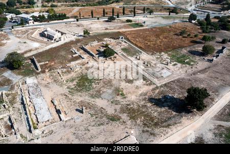 Luftaufnahme des Heiligtums der Aphrodite, Kouklia, Zypern Stockfoto