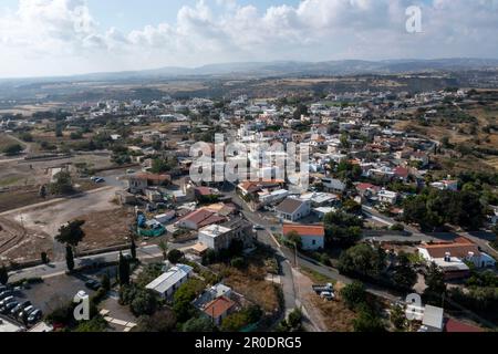 Blick aus der Vogelperspektive auf Kouklia, Paphos und Zypern Stockfoto