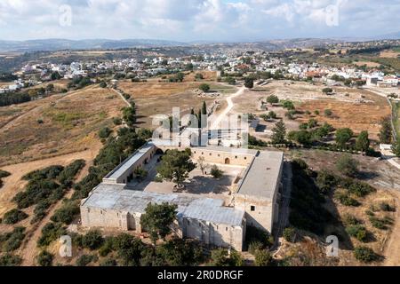 Luftaufnahme des Heiligtums der Aphrodite, Kouklia, Zypern Stockfoto