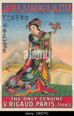 Japanisches Kananga-Wasser. Künstler unbekannt. Poster wurde 1906 in Frankreich veröffentlicht. Stockfoto