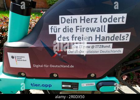 Aufkleber, ITZBund, Berlin, Deutschland, öffentliches Gelände Stockfoto
