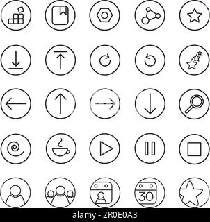 Web-App-Icons. Benutzer-Schnittstelle-Symbole. Vektor Stock Vektor
