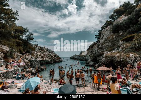 Cala dell'Acquaviva: Die schönste Bucht in Salento Stockfoto