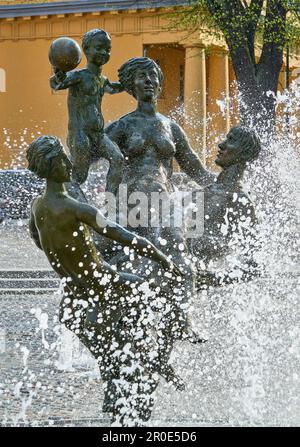 „Brunnen der Lebensfreude“ (der Brunnen der Lebensfreude) von Reinhard Dietrich, Jo Jastram 1980, Rostock, Deutschland Stockfoto