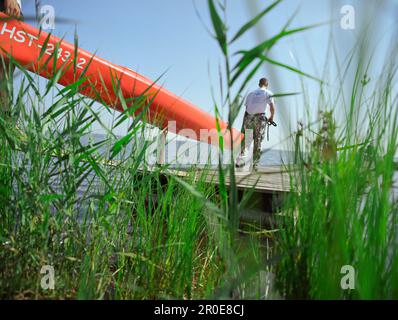 Conoe Tour, Start in der Nähe von Frauendorf, Grabow, Fischland-Darss-Zingst Mecklenburg-Vorpommern, Deutschland Stockfoto