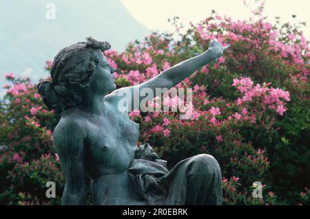 Bronzestatue im Stadtpark, Parco Civico, Lugano, Tessin, Schweiz Stockfoto