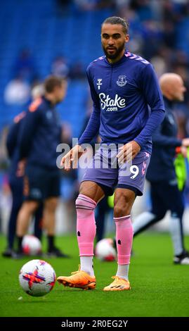 Brighton, Großbritannien. 08. Mai 2023. Dominic Calvert-Lewin vom Everton FC wird vor dem Spiel der Premier League zwischen Brighton & Hove Albion und Everton im Amex am 8. 2023. Mai in Brighton, England, warm. (Foto von Jeff Mood/phcimages.com) Kredit: PHC Images/Alamy Live News Stockfoto