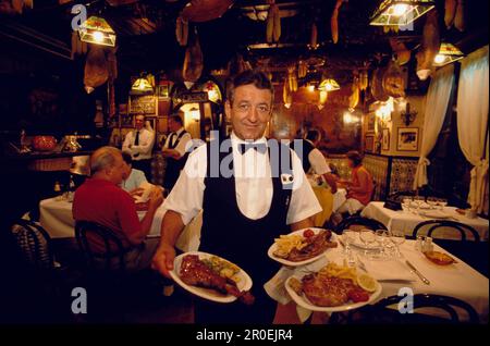 Los Caracoles Restaurant in der Altstadt von Barcelona, Katalonien, Spanien Stockfoto